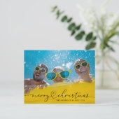 おもしろいメリークリスマスワンフォト ポストカード (スタンド正面)