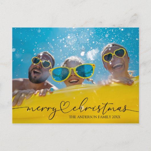 おもしろいメリークリスマスワンフォト ポストカード (正面)