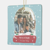 おもしろいメリークリスマス写真スノーグローブイラストレーション セラミックオーナメント (左)