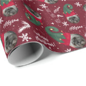 おもしろいメリークリスマス小妖精や小人イラストレーション写真名 ラッピングペーパー (ロールコーナー)