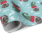 おもしろいメリークリスマス小妖精や小人イラストレーション写真名 ラッピングペーパー (ロールコーナー)