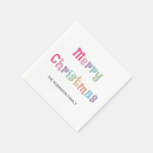 おもしろいメリークリスマス数々のカラー紙ナプキンス スタンダードカクテルナプキン (角)