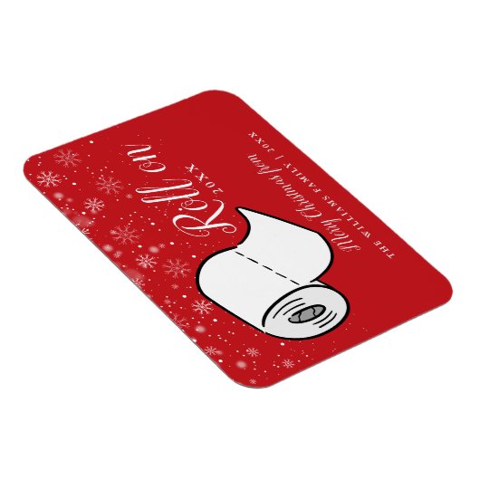 おもしろいメリークリスマス転がの新年の家族名 マグネット (右側)