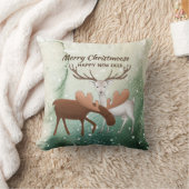 おもしろいメリークリスムースハッピーニューディアー クッション (ブランケット)