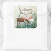 おもしろいメリークリスムースハッピーニューディアー スクエアシール (バッグ)