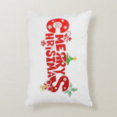 おもしろいメリークリトマス文字ウィズベル アクセントクッション (正面(垂直))