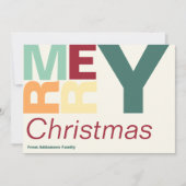 おもしろいメリーコンテンポラリークリスマス名札 サンキューカード (正面)