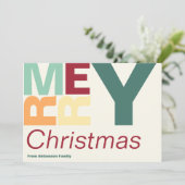 おもしろいメリーコンテンポラリークリスマス名札 サンキューカード (スタンド正面)