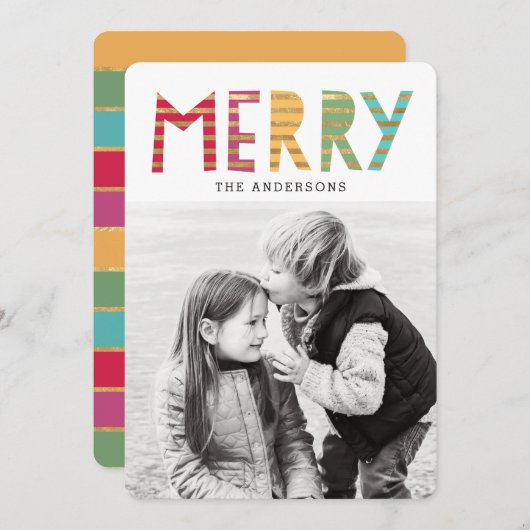 おもしろいメリーホリデーフォトカード シーズンカード (正面/裏面)