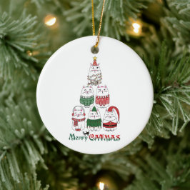 おもしろいメリーCatmas Christmas Tree Kitten セラミックオーナメント