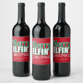 おもしろいメリーElfing Christmas Wine Labels ワインラベル (ボトル)
