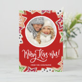 おもしろいメリーKissmas Cookieクリスマスフォト シーズンカード (スタンド正面)