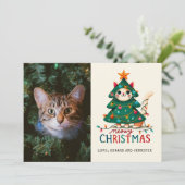 おもしろいメリーMeowy Christmas Photo カード (スタンド正面)