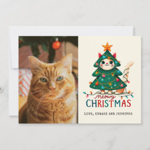 おもしろいメリーMeowy Christmas Photo カード