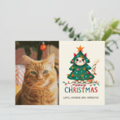 おもしろいメリーMeowy Christmas Photo カード (スタンド正面)