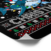 おもしろいメリーSanta Hat Lights ポスター (角)