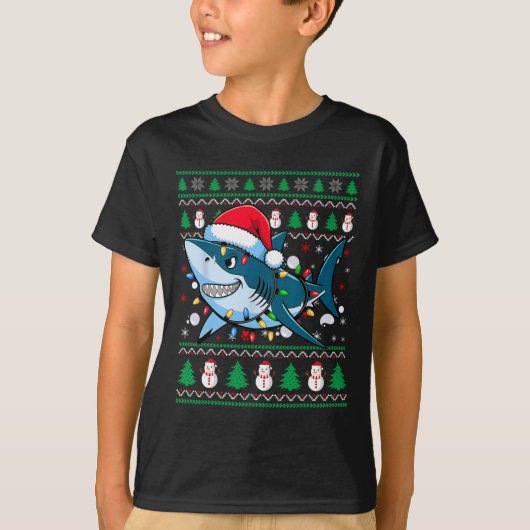 おもしろいメリーSanta Hat Lights Tシャツ (正面)
