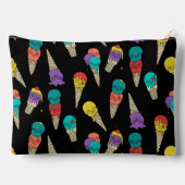 おもしろいメルティーサマーゴシックスカルアイスクリームジュエルブラック アクセサリーポーチ (裏面)