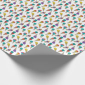 おもしろいメルティーサマーゴシックスカルアイスクリームジュエルホワイト ラッピングペーパー (角)