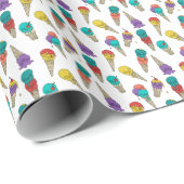おもしろいメルティーサマーゴシックスカルアイスクリームジュエルホワイト ラッピングペーパー (ロールコーナー)