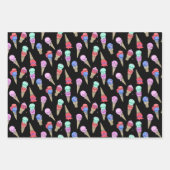 おもしろいメルティーサマーゴシックスカルアイスクリームパステルブラック ラッピングペーパーシート (正面2)