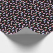 おもしろいメルティーサマーゴシックスカルアイスクリームパステルブラック ラッピングペーパー (角)