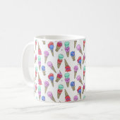 おもしろいメルティーサマーゴシックスカルアイスクリームパステルホワイト コーヒーマグカップ (正面左)