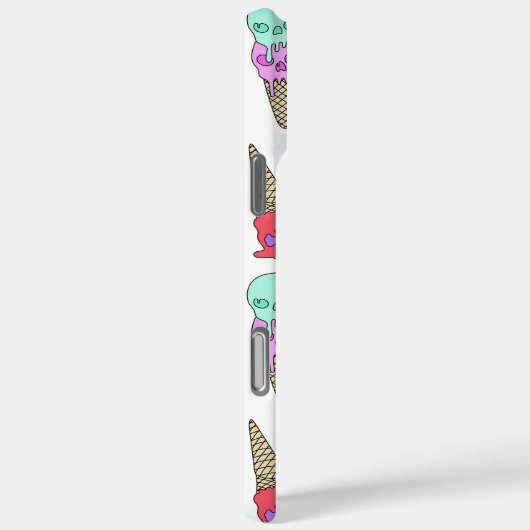 おもしろいメルティーサマーゴシックスカルアイスクリームパステルホワイト Case-Mate iPhoneケース (裏面 / 右)