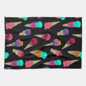 おもしろいメルティーサマーゴシックスカルアイスクリームブ風変わりラック キッチンタオル (横)