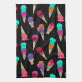 おもしろいメルティーサマーゴシックスカルアイスクリームブ風変わりラック キッチンタオル (縦)