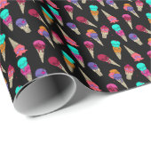 おもしろいメルティーサマーゴシックスカルアイスクリームブ風変わりラック ラッピングペーパー (ロールコーナー)