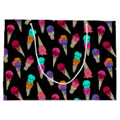 おもしろいメルティーサマーゴシックスカルアイスクリームブ風変わりラック ラージペーパーバッグ (裏面)