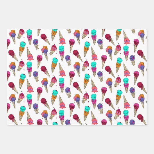 おもしろいメルティーサマーゴシックスカルアイスクリームホイ風変わりト ラッピングペーパーシート (正面2)