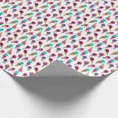 おもしろいメルティーサマーゴシックスカルアイスクリームホイ風変わりト ラッピングペーパー (角)