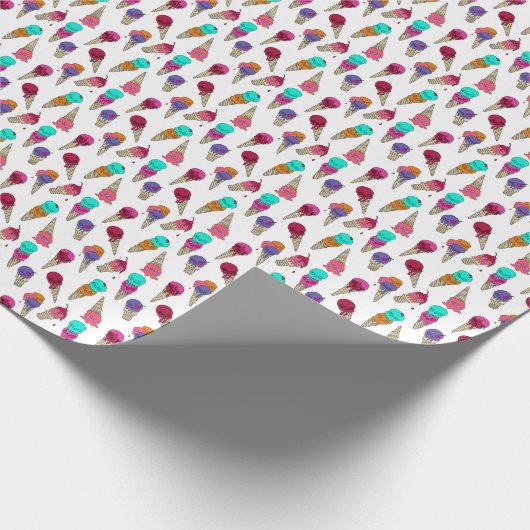 おもしろいメルティーサマーゴシックスカルアイスクリームホイ風変わりト ラッピングペーパー (角)