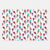 おもしろいメルティーサマーゴシックスカルアイスクリームon white ラッピングペーパーシート (正面3)