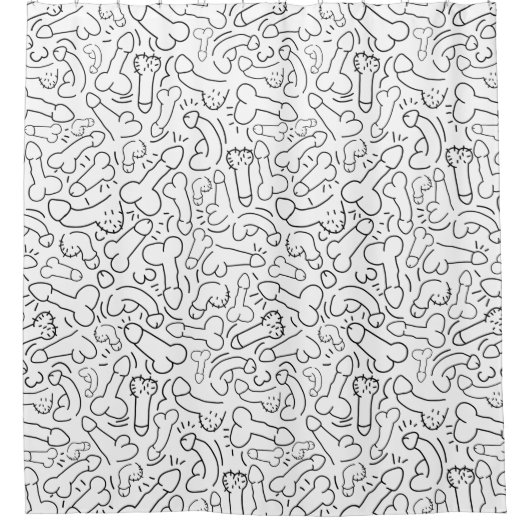 おもしろいメンギフト シャワーカーテン (正面)