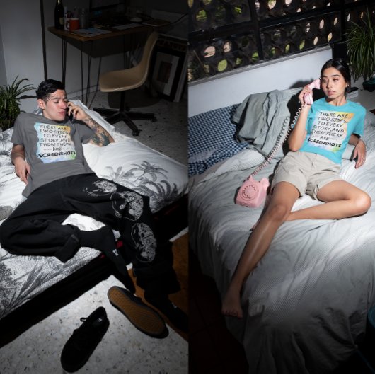 おもしろいメールや文字を打つシャツ、スクリーンショットシャツ Tシャツ