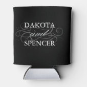 おもしろいモダンとハユニークシュタグ結婚式招待状 缶クーラー (正面)