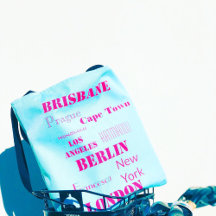 おもしろいモダンとブルーとホットピンク旅行