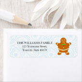 おもしろいモダンのジンジャーブレッドマンクッキーの漫画 ラベル (インサイチュ)