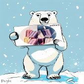 おもしろいモダンアイスクリームスプリット ポストカード