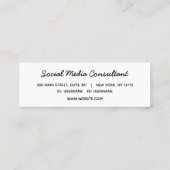 おもしろいモダンイエローピンク水彩ドットミニ スキニー名刺 (裏面)