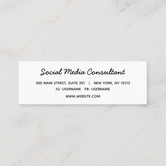 おもしろいモダンイエローピンク水彩ドットミニ スキニー名刺 (裏面)