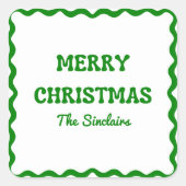 おもしろいモダンウ縁どェイグリーパーティー スクエアシール (正面)