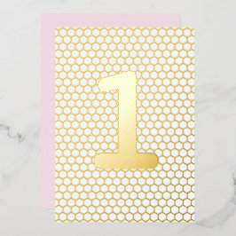 おもしろいモダンカスタム金ゴールド押し誕生日 箔招待状