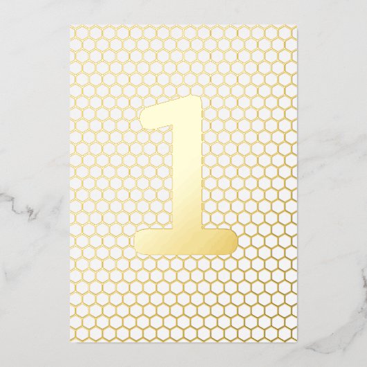 おもしろいモダンカスタム金ゴールド押し誕生日 箔招待状 (正面)