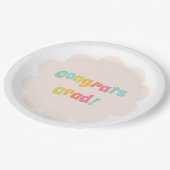 おもしろいモダンカラフルおめでとうグラード ペーパープレート (アングル)