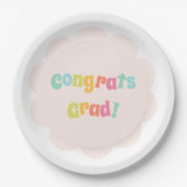 おもしろいモダンカラフルおめでとうグラード ペーパープレート (正面)
