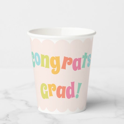 おもしろいモダンカラフルおめでとうグラード 紙コップ (左)